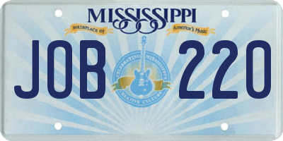 MS license plate JOB220
