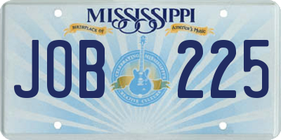 MS license plate JOB225