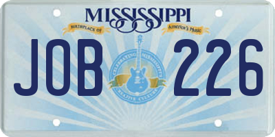 MS license plate JOB226