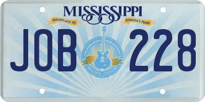 MS license plate JOB228