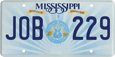 MS license plate JOB229