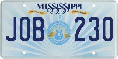 MS license plate JOB230