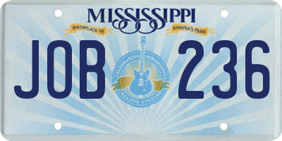 MS license plate JOB236