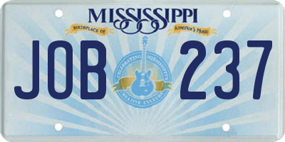 MS license plate JOB237
