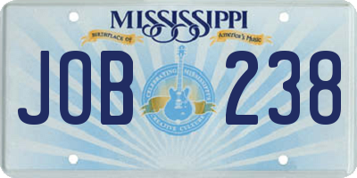 MS license plate JOB238