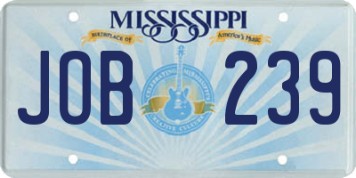 MS license plate JOB239