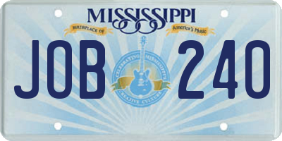 MS license plate JOB240