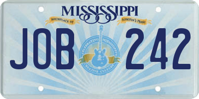 MS license plate JOB242