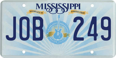 MS license plate JOB249