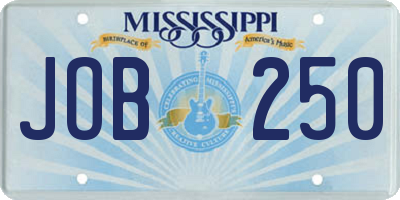 MS license plate JOB250