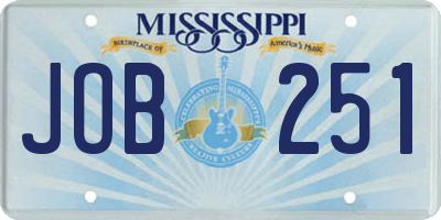 MS license plate JOB251