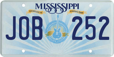 MS license plate JOB252