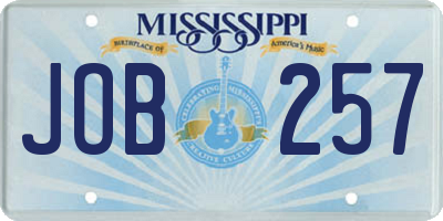 MS license plate JOB257