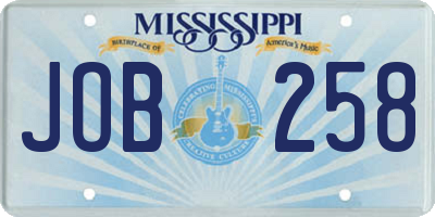 MS license plate JOB258