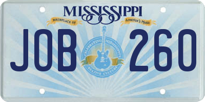 MS license plate JOB260