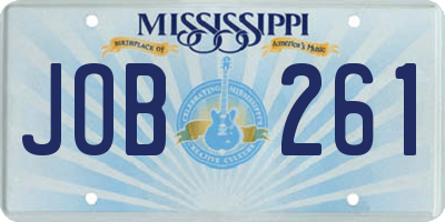 MS license plate JOB261