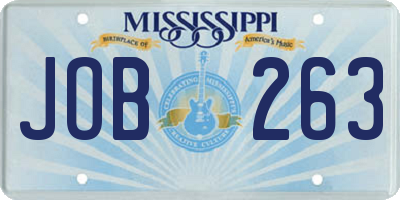 MS license plate JOB263