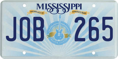 MS license plate JOB265