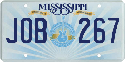 MS license plate JOB267