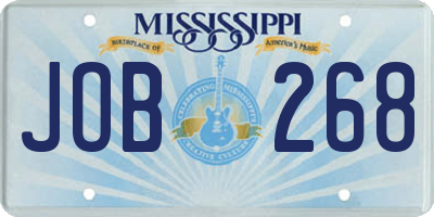 MS license plate JOB268