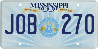 MS license plate JOB270