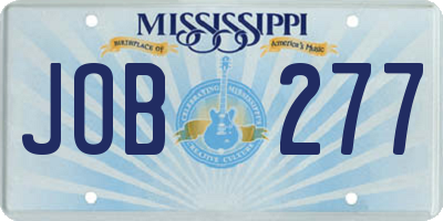 MS license plate JOB277