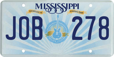 MS license plate JOB278