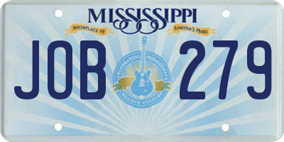 MS license plate JOB279