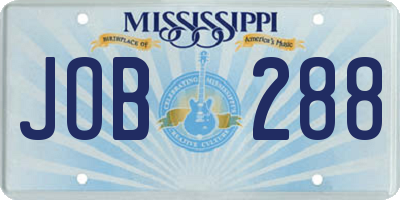 MS license plate JOB288