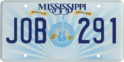 MS license plate JOB291