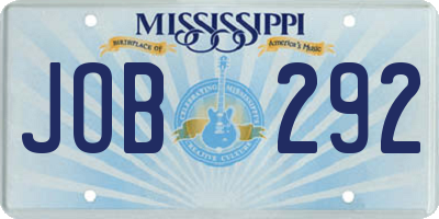 MS license plate JOB292