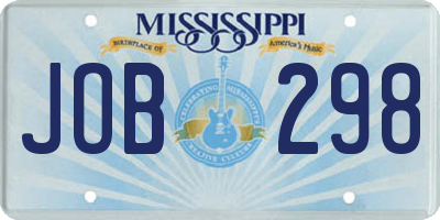 MS license plate JOB298