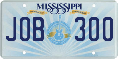MS license plate JOB300