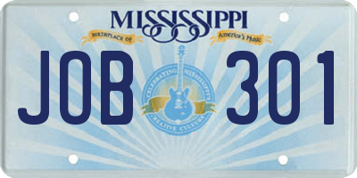 MS license plate JOB301