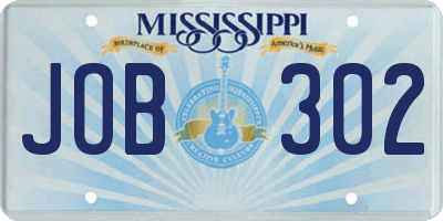 MS license plate JOB302