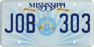 MS license plate JOB303