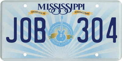 MS license plate JOB304