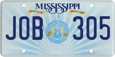 MS license plate JOB305