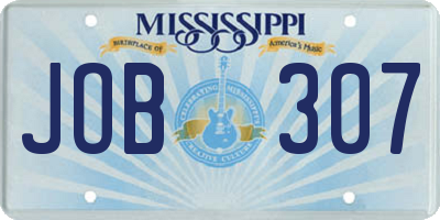 MS license plate JOB307