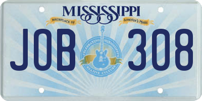MS license plate JOB308