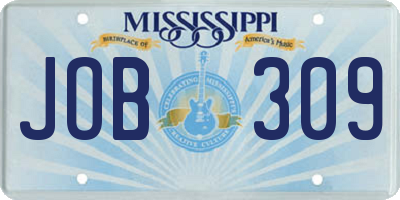 MS license plate JOB309