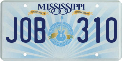 MS license plate JOB310