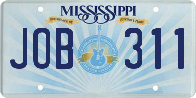 MS license plate JOB311