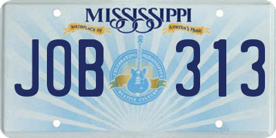 MS license plate JOB313