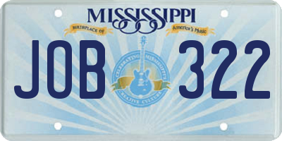 MS license plate JOB322