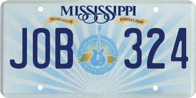 MS license plate JOB324