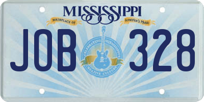 MS license plate JOB328