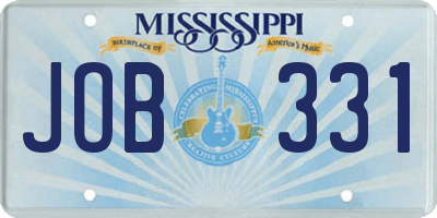 MS license plate JOB331