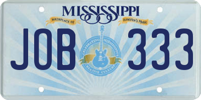 MS license plate JOB333