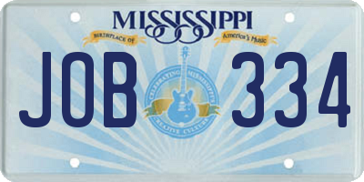 MS license plate JOB334
